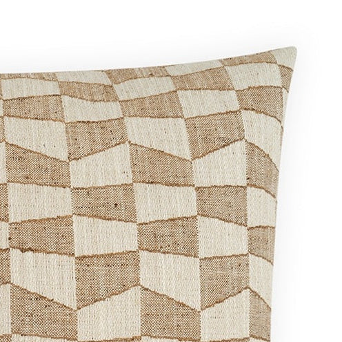 22" x 22" Organic Checkered Throw Pillow
