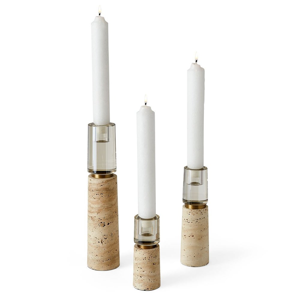 Marlowe Sculptural Glow Candle Holders, Set of 3