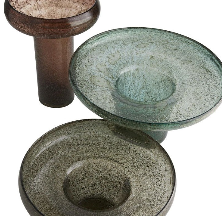Organic Seeded Glass Vase, Set of 3