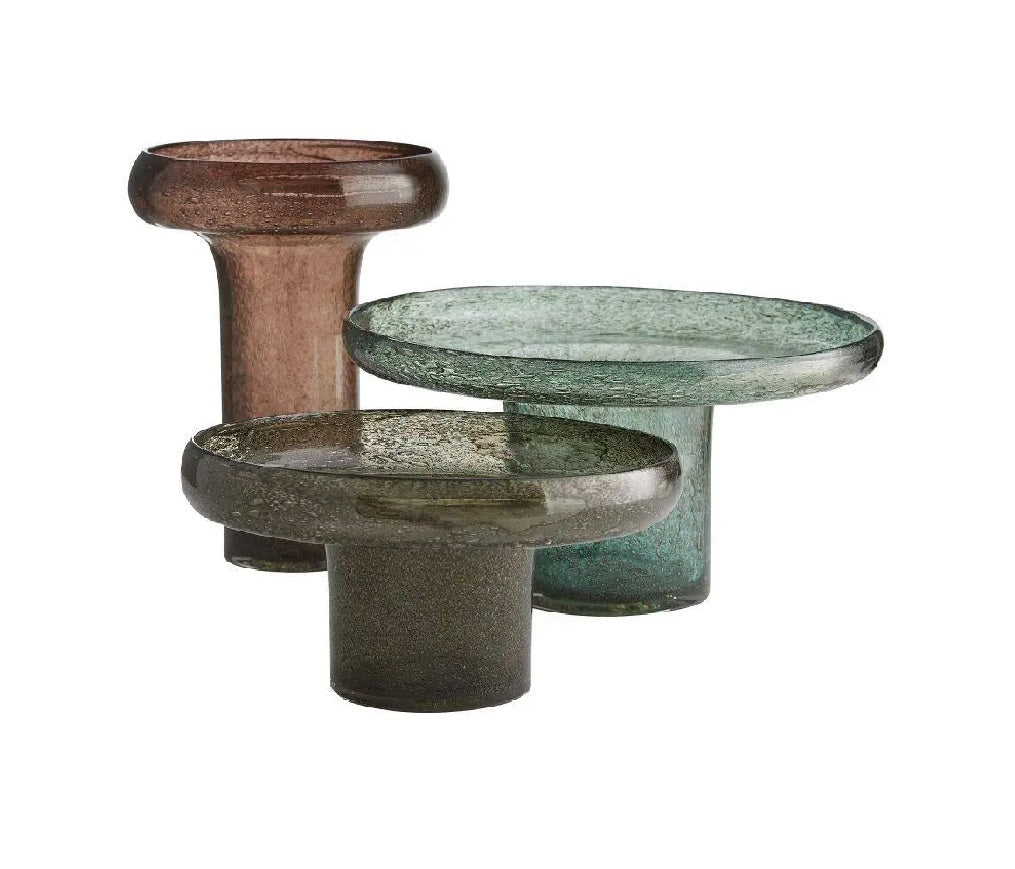 Organic Seeded Glass Vase, Set of 3