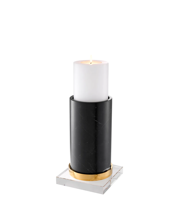 Black Marble Candle Holder