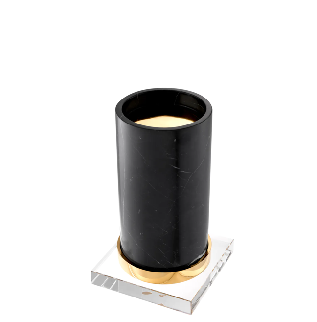 Black Marble Candle Holder