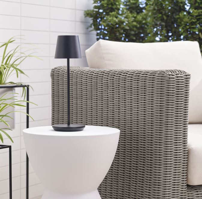Black Accent Table Rechargeable Table Lamp