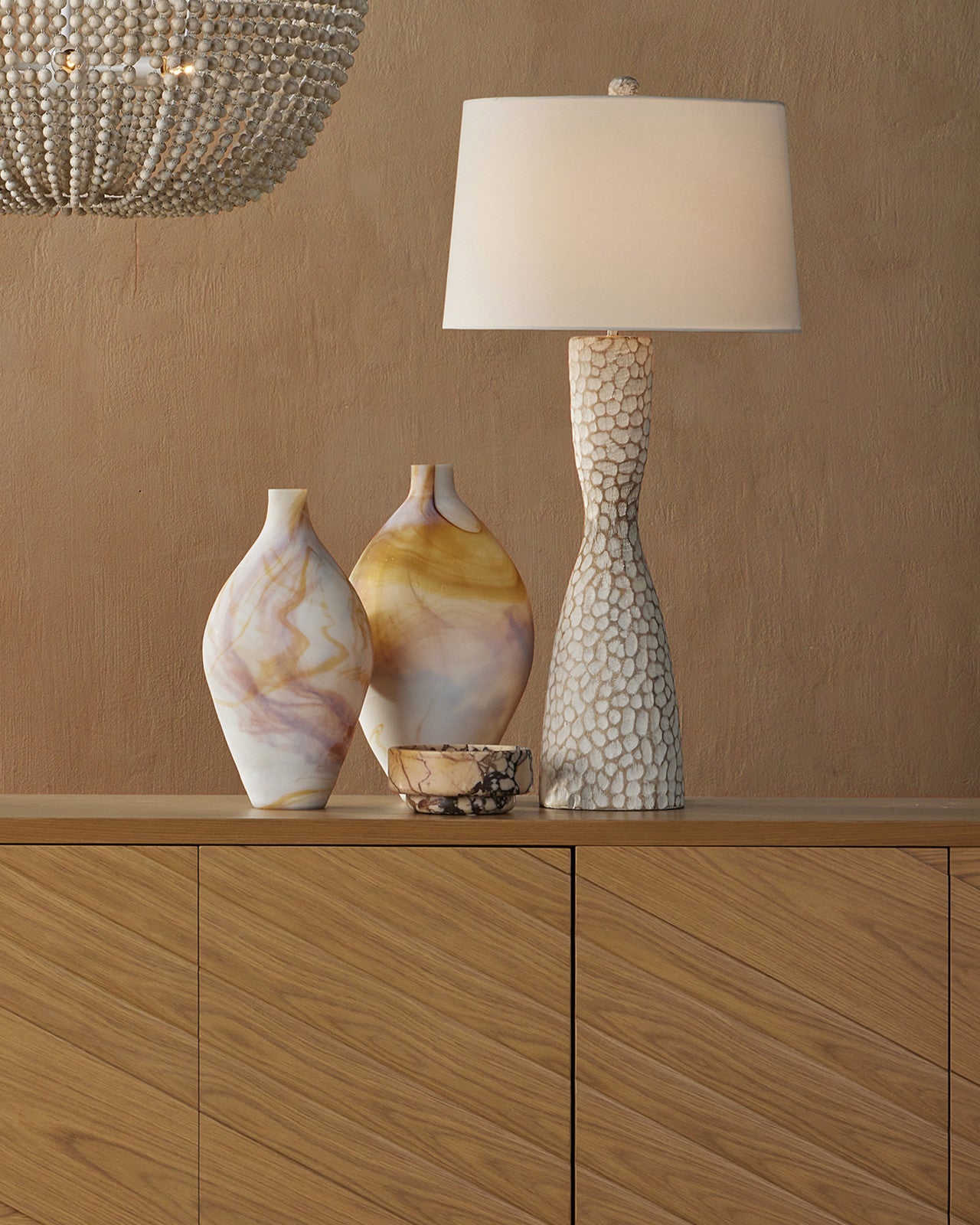 Aurora Swirl and Ember Veil Vases, Set of 2