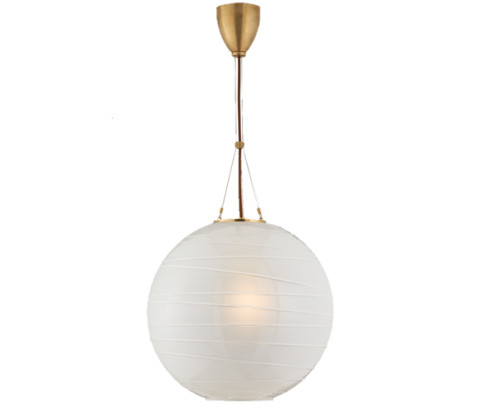 Medium Round Pendant in Natural Brass
