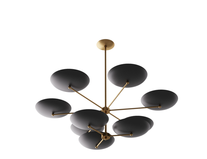 Two Tiered Bronze and Brass Chandelier