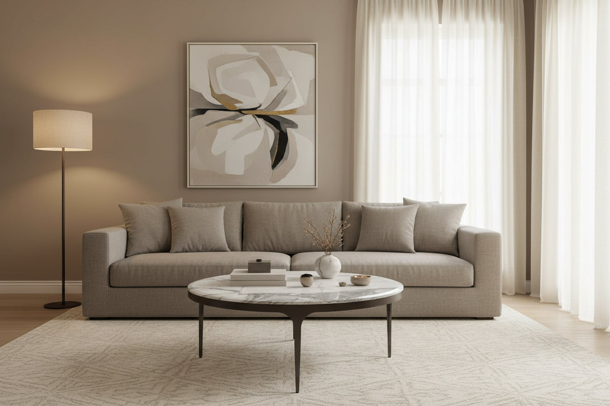 Carrara Marble Top Cocktail Table