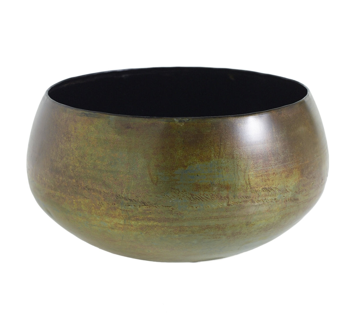 Patina Green Metal Bowl 13"