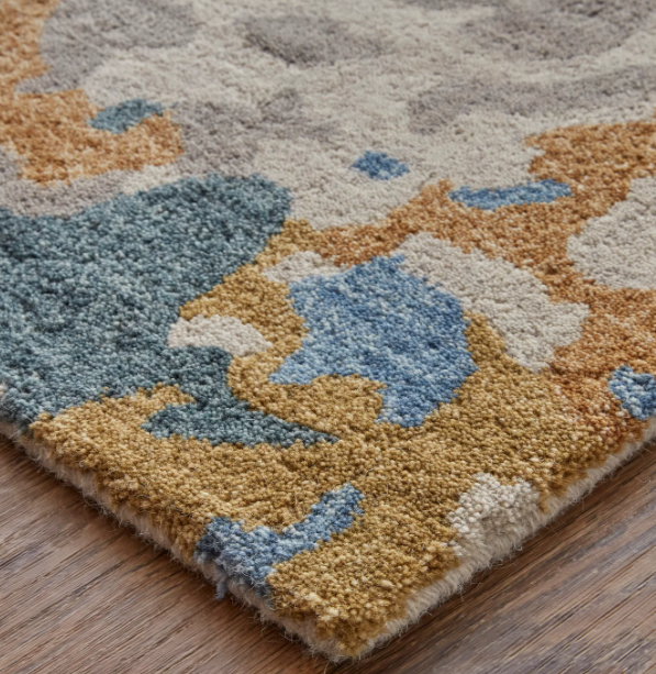 Gold, Blue, & Gray Rug