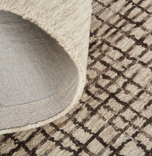 Beige and Brown Geometric Rug