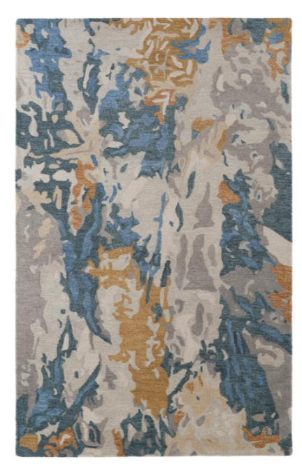 Gold, Blue, & Gray Rug