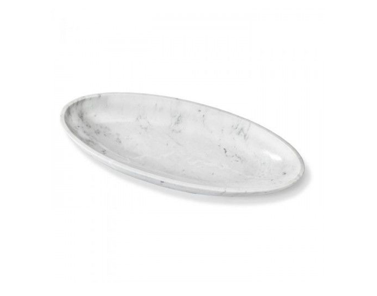 Oval White Arabescato Tray