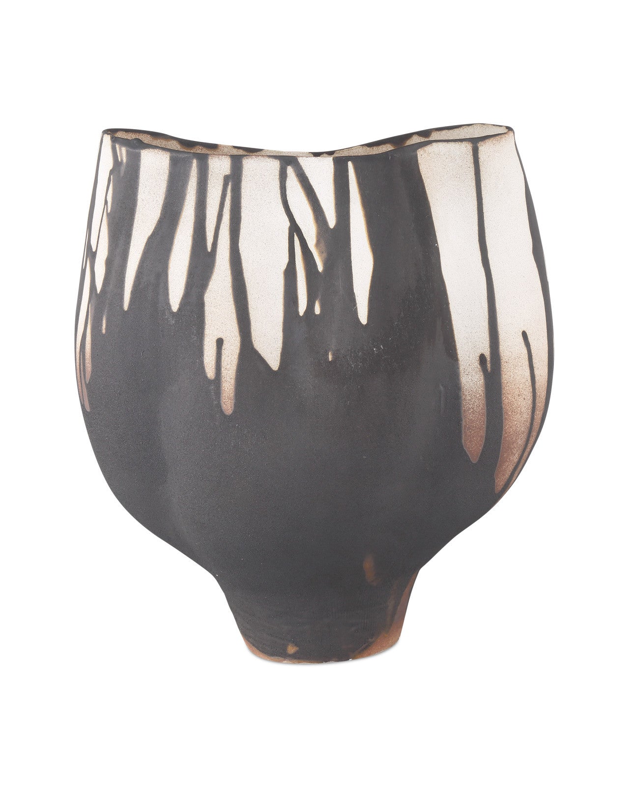 Black and Off-White Porcelain Vase, Large