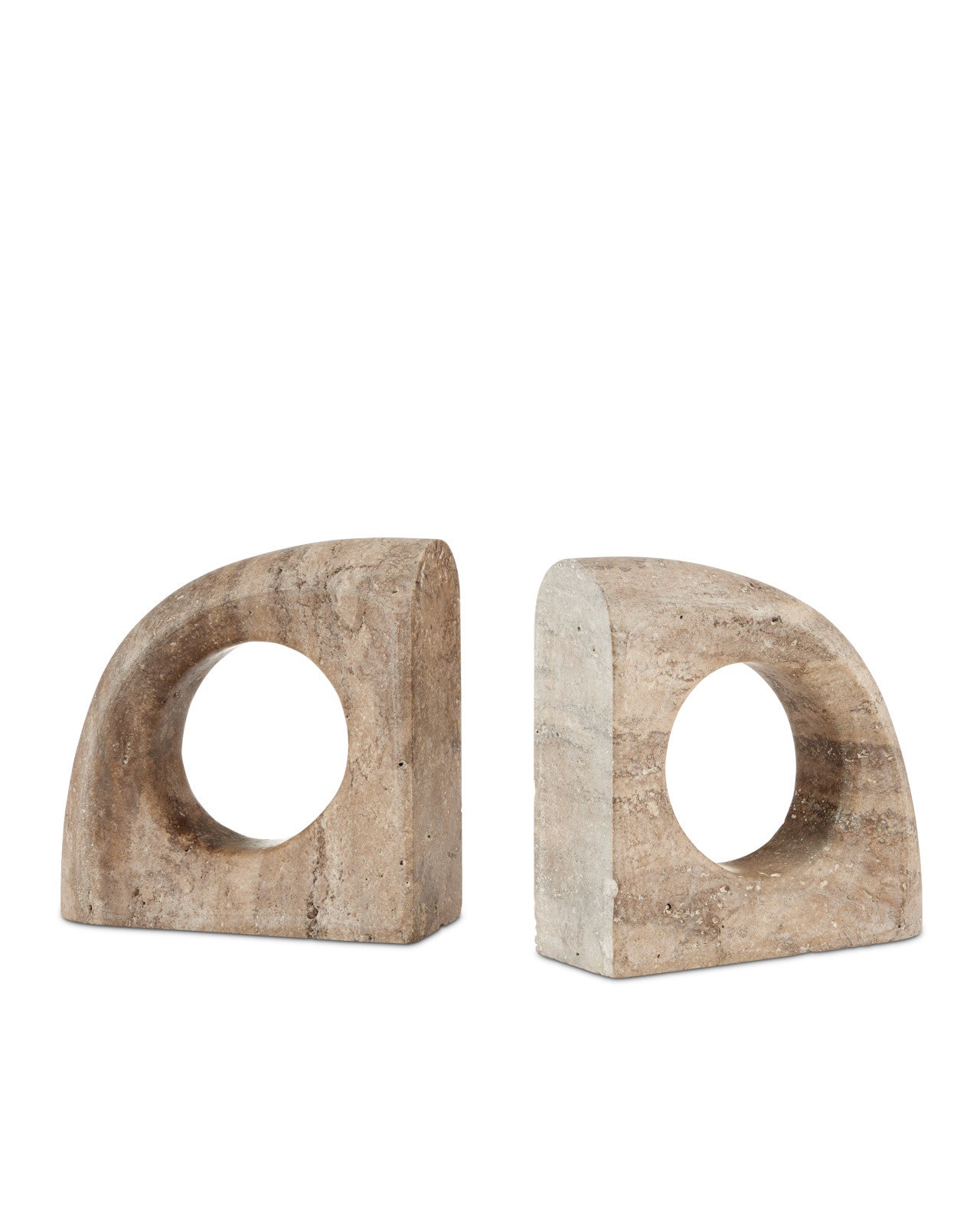 Damian Travertine Object Set of 2