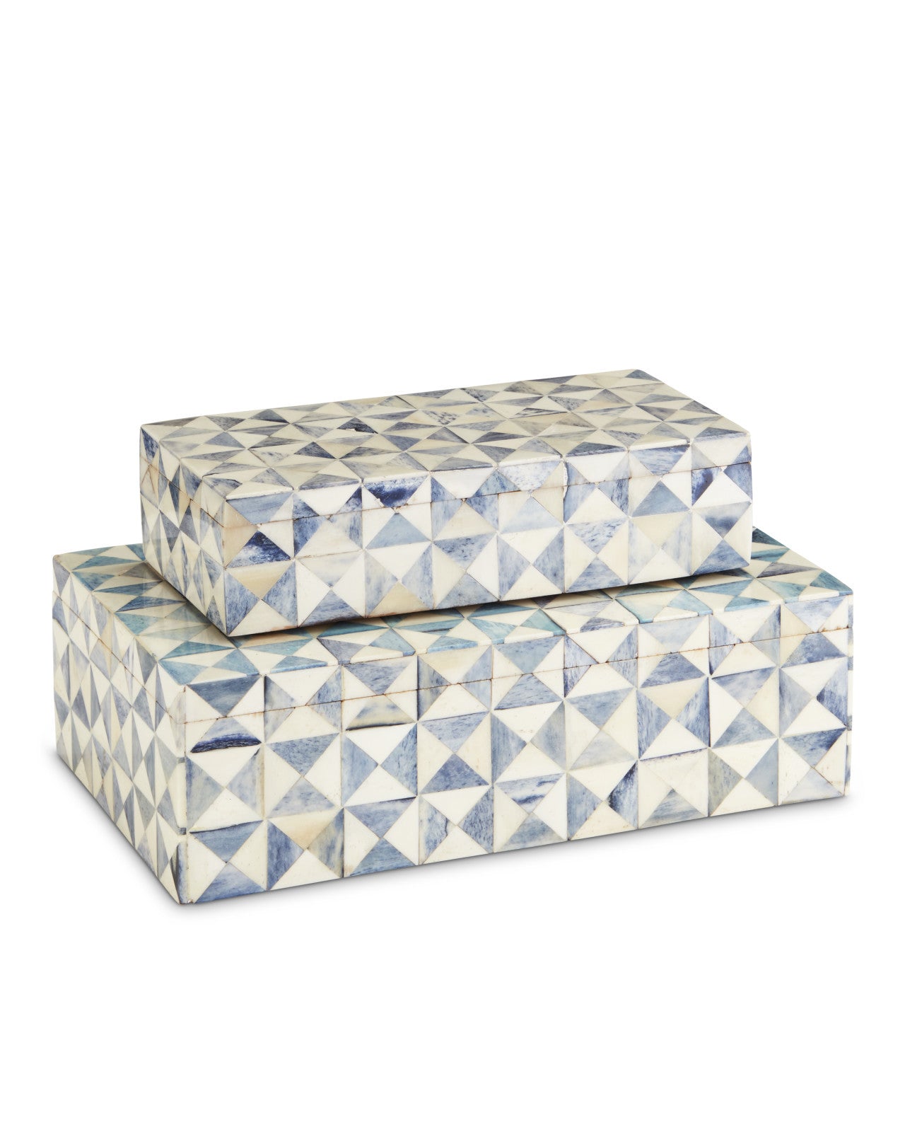 Blue and White Bone Box, Set of 2