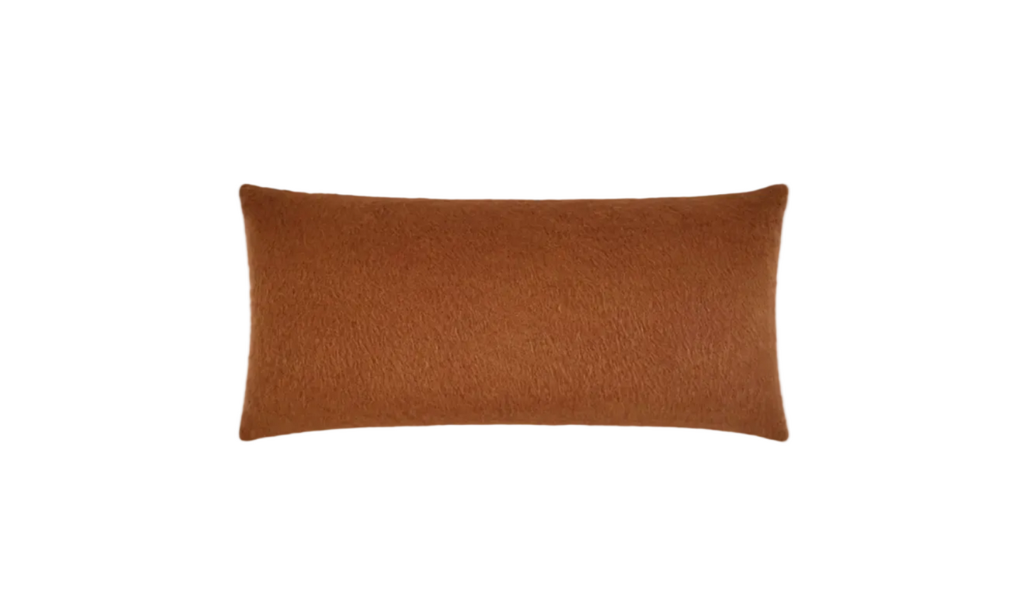 14" x 24" Shaggy Terracotta Lumbar Throw Pillow