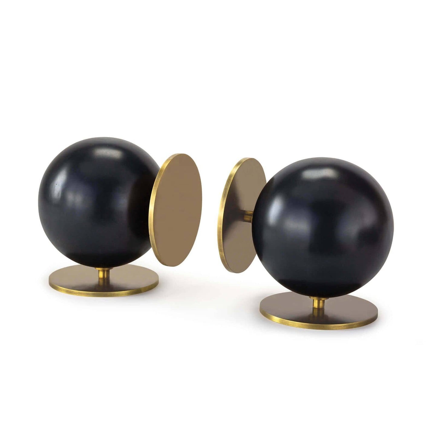 Sphere Black and Brass Bookends