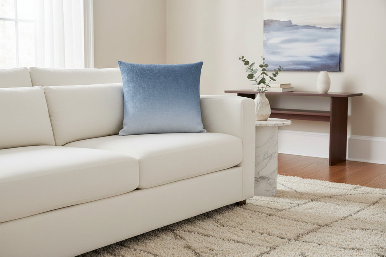 22" x 22" Blue Ombre Boucle Throw Pillow