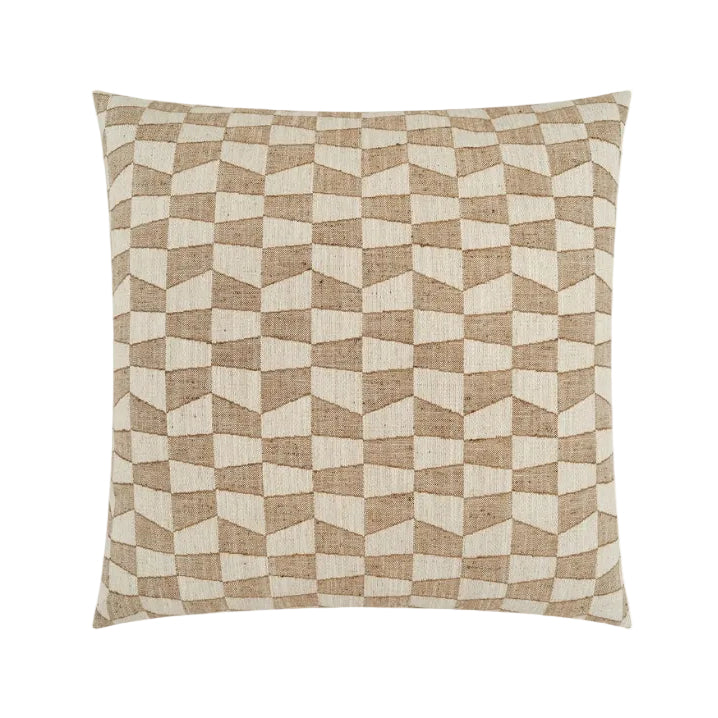 22" x 22" Organic Checkered Throw Pillow