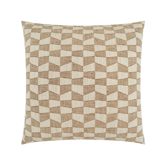 22" x 22" Organic Checkered Throw Pillow