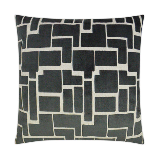 24" x 24" Geometric Charcoal Pillow