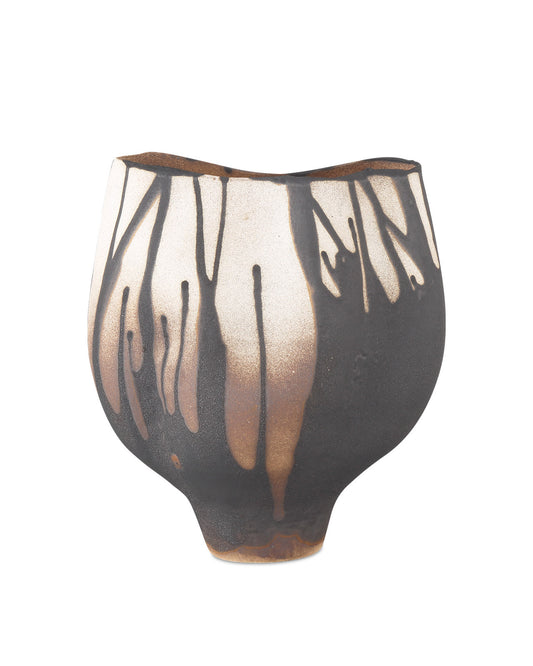 Black and Off-White Porcelain Vase, Medium