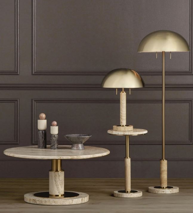 Travertine Accent Table