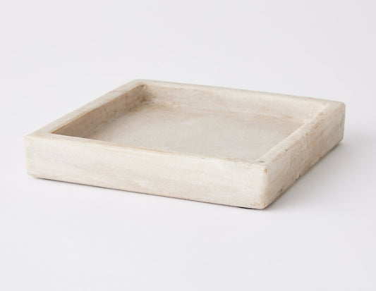 Antique White Square Marble Tray