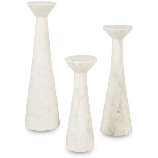 Marble Candle Holders, Set of 3