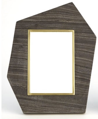 Grey Stone and Brass Photo Frame Vertical 5x7