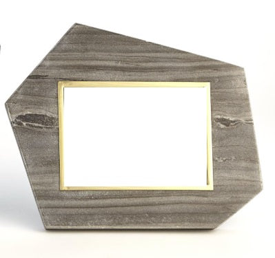Grey Stone and Brass Photo Frame Horizontal 5x7