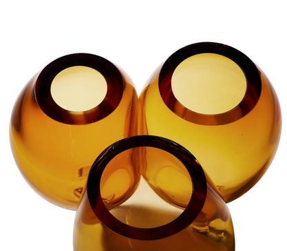Amber Glass Cluster Vase