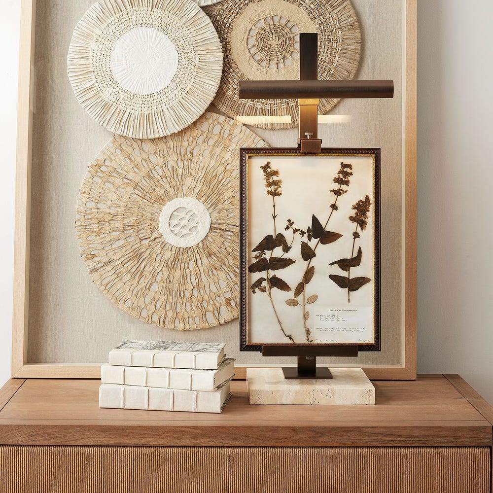 Aureus Travertine Lighted Easel