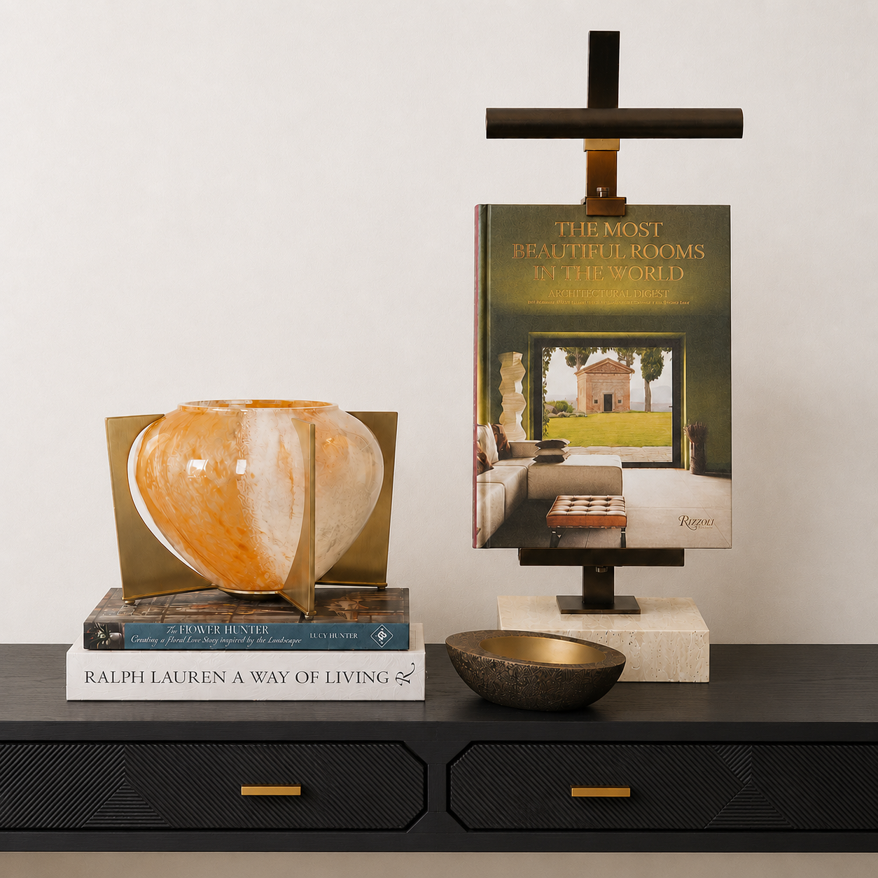 Aureus Travertine Lighted Easel