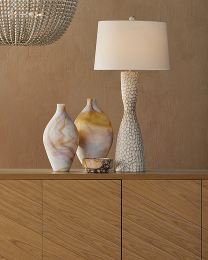 Aurora Swirl and Ember Veil Vases, Set of 2