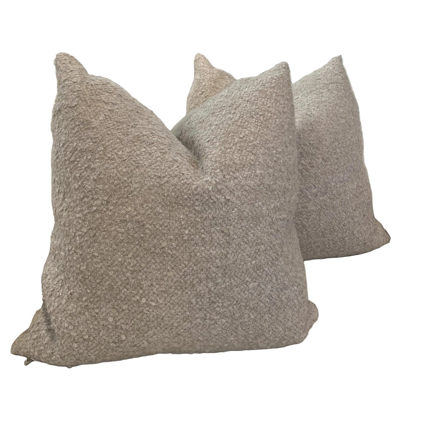 22" x 22" Beige Boucle Pillow