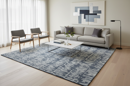 Blue Textured Rug