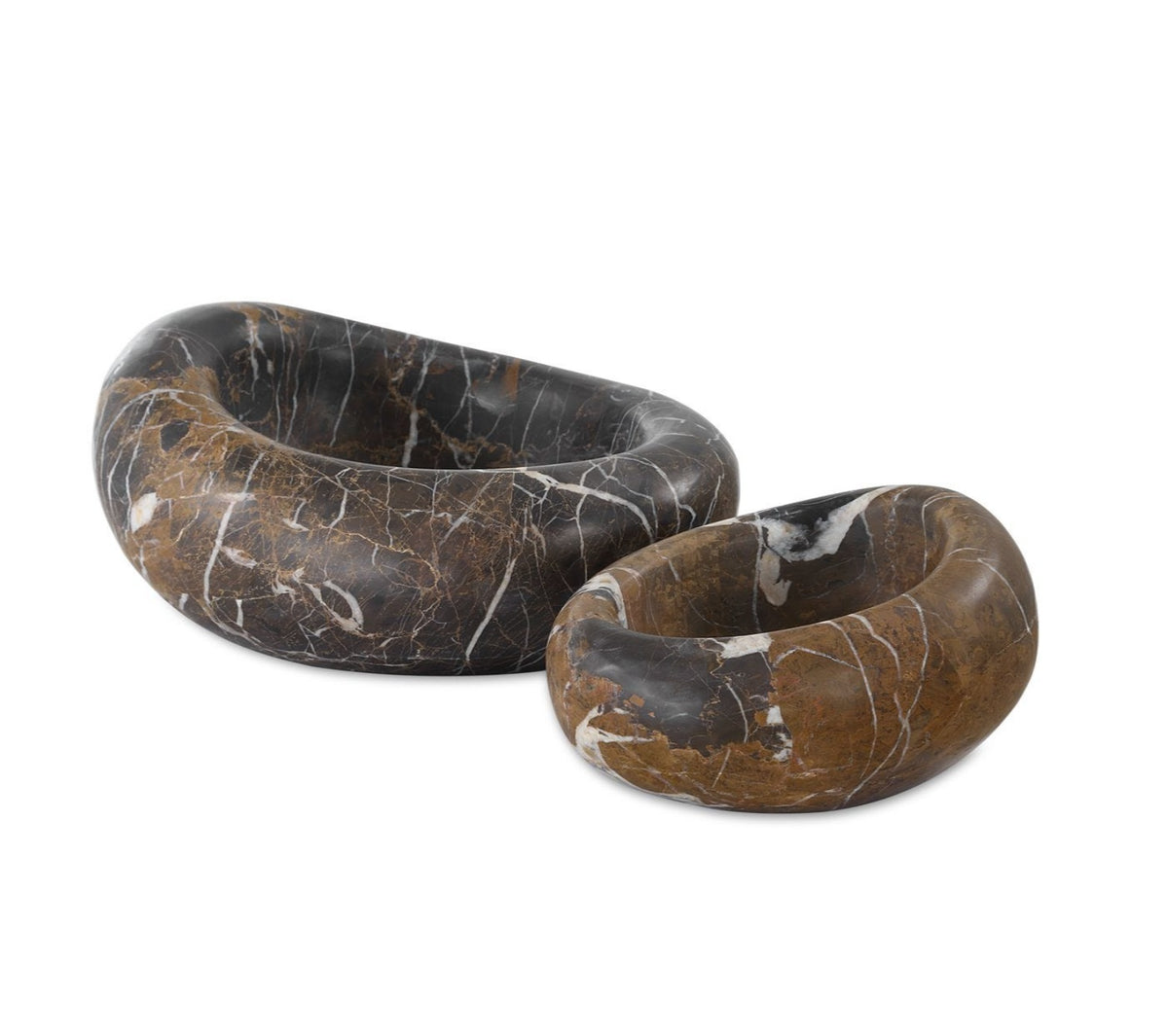 Brown Marble Bowls, Set of 2