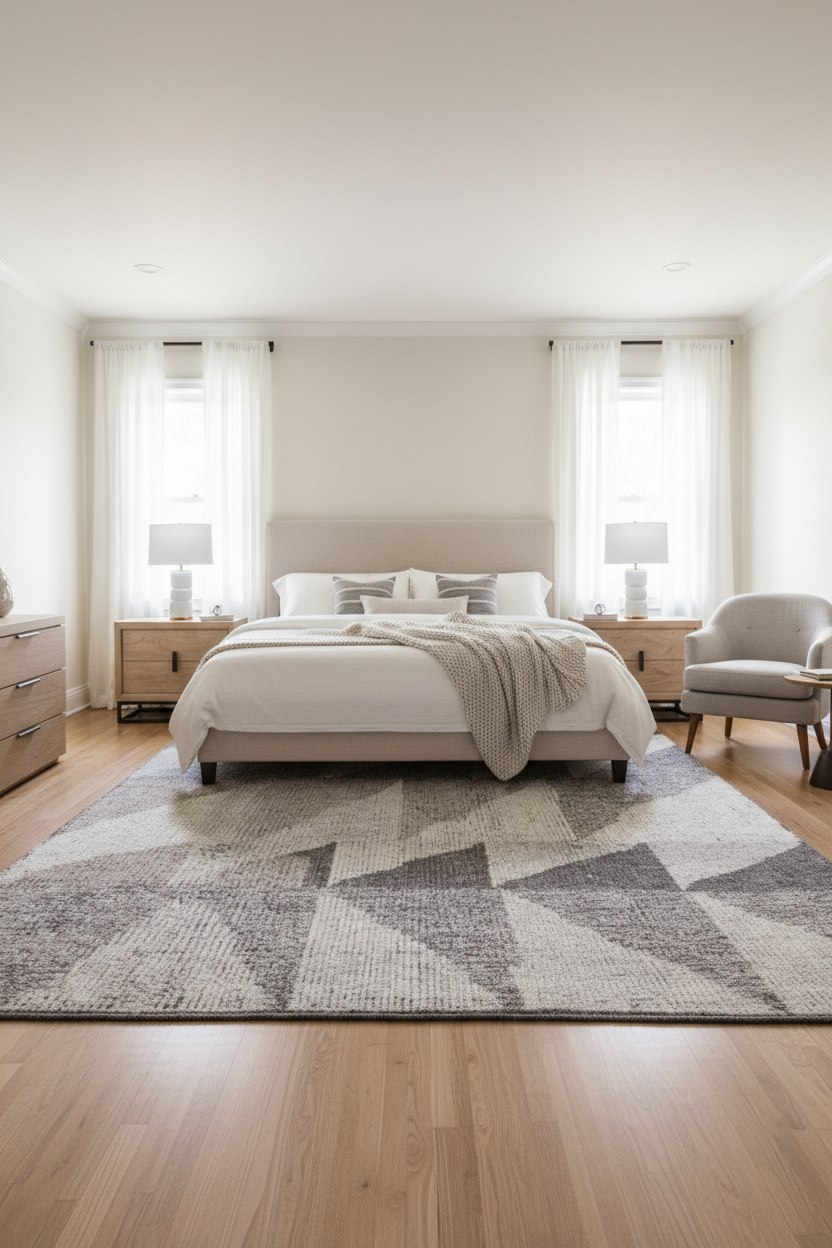 Charcoal Grey and Ivory Rug