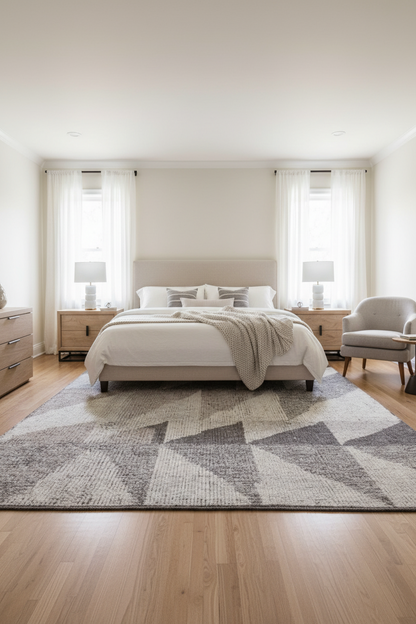 Charcoal Grey and Ivory Rug