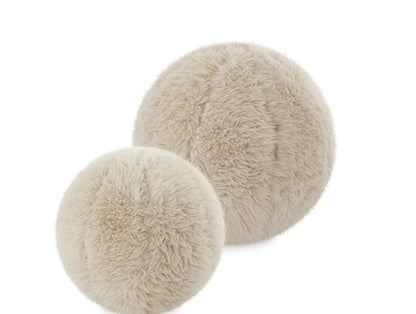 Creamy Fur Ball Pillows, Set of 2