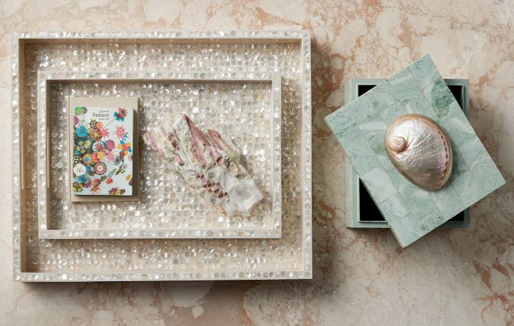 Dottie Pearl Tray Set of 2