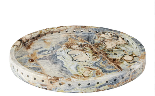 Fiona Blue Round Tray