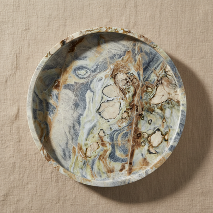 Fiona Blue Round Tray