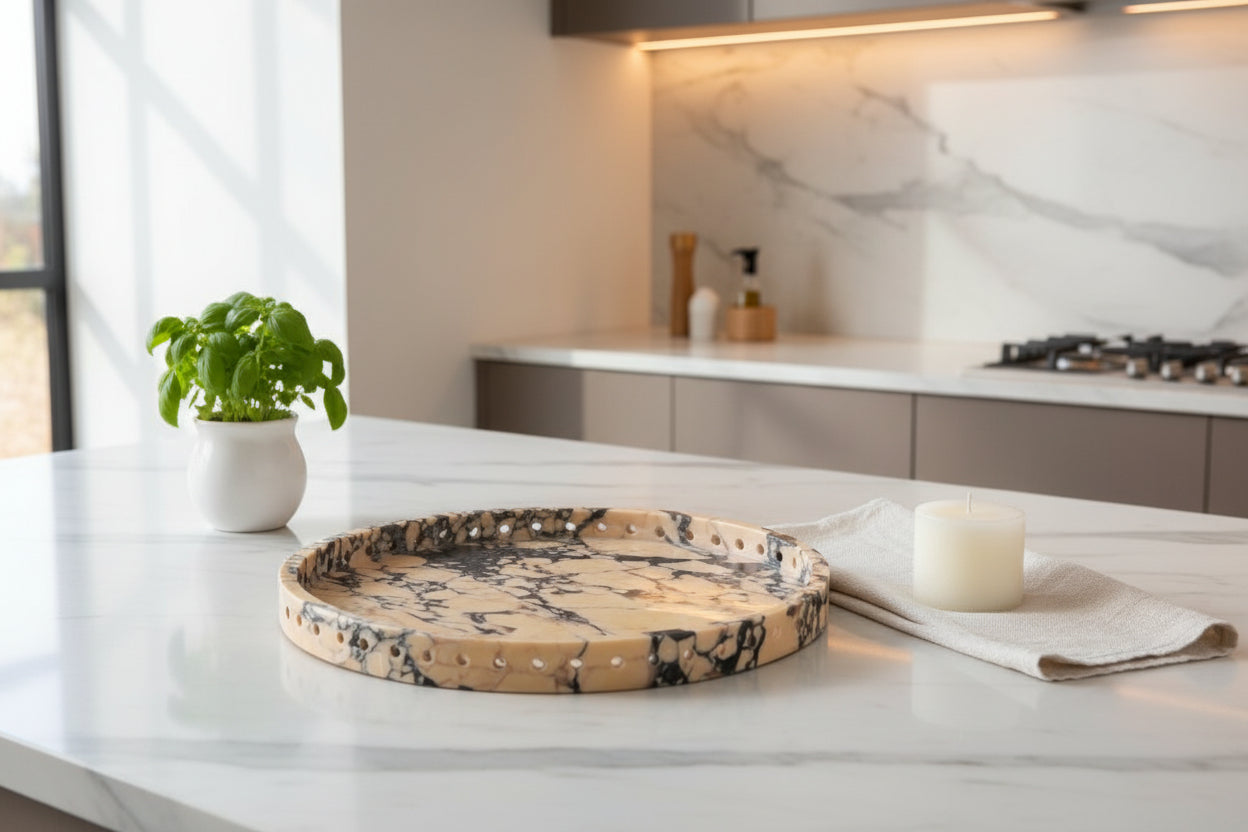 Fiona Peach Round Tray