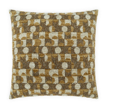 24" x 24" Gold and Brown Shapes Pillow