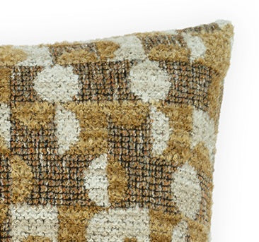 24" x 24" Gold and Brown Shapes Pillow