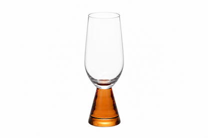 Handmade Amber Stem Champagne Glasses, Set of 4
