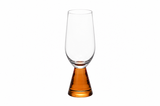 Handmade Amber Stem Champagne Glasses, Set of 4