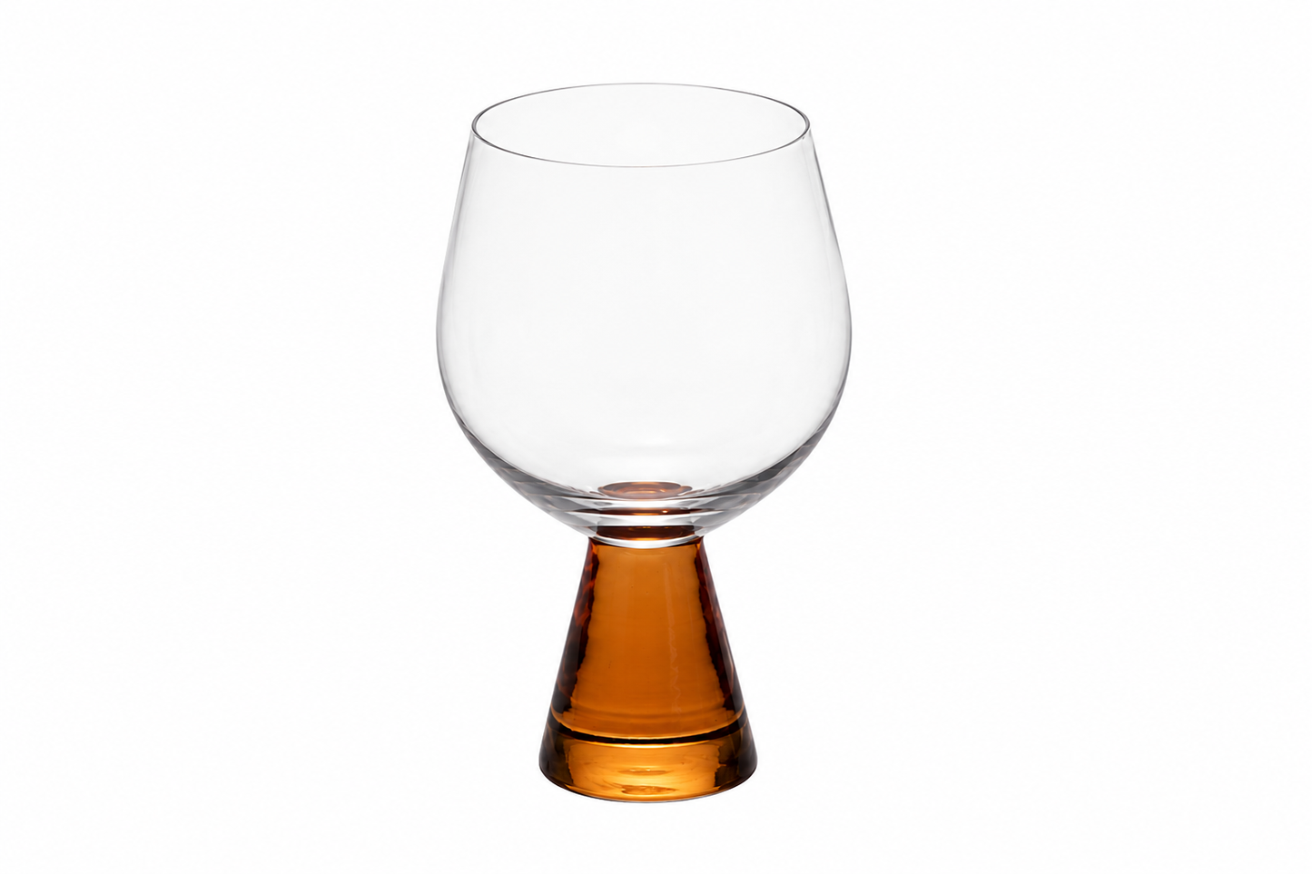 Handmade Amber Stem Wine Glass, Set of 4